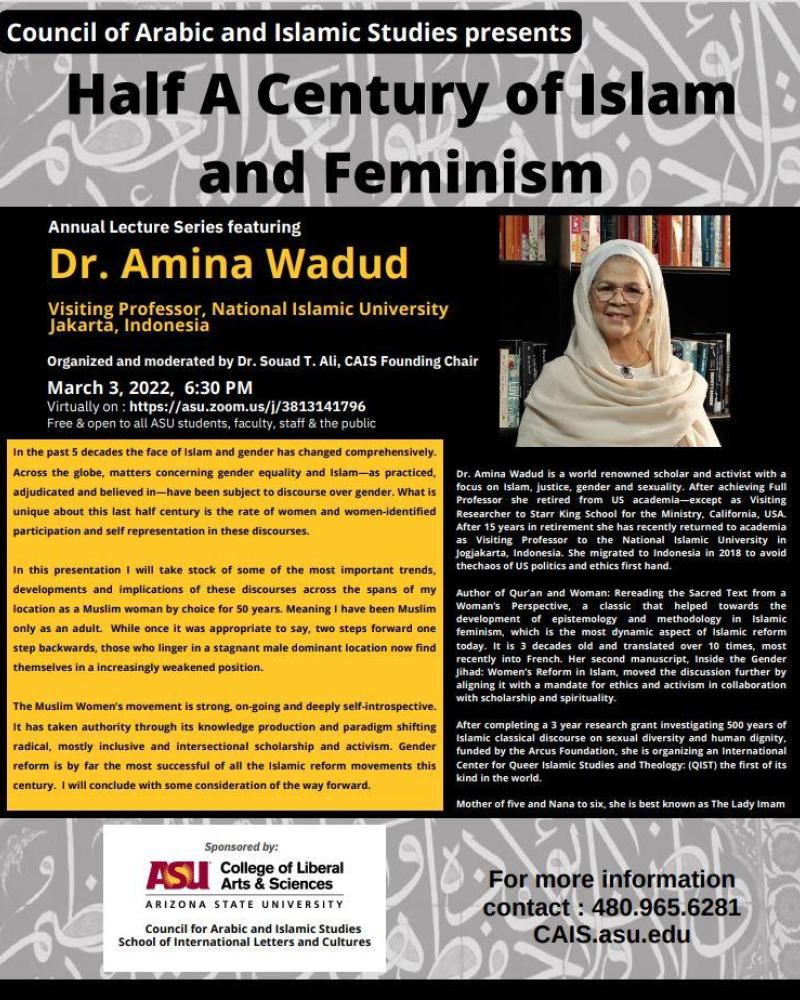 Annual lecture series Half A Century of Islam and Feminism flyer