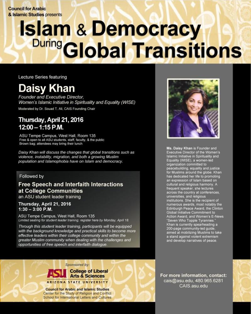 Islam & Democracy During Global Transitions flyer